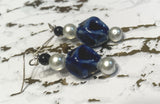 Blue stone and Pearl Earring