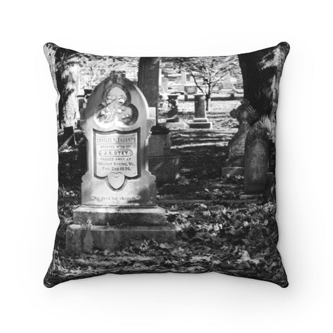 Pleasant Stroll Among the Graves at Maple Hill Cemetery Spun Polyester Square Pillow