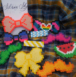 Large Perler Bead Bow Barrette