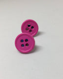 Pink button earrings
