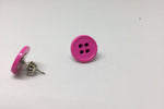 Pink button earrings