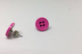 Pink button earrings