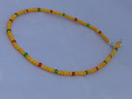 Yellow, Red, and Green Seed Bead Anklet