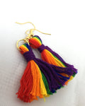 Tassel Earrings, dangle, nickel free, colorful