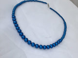 Blue Graduated Pearl Necklace