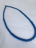 Blue Graduated Pearl Necklace