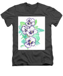 Purple Pansy Power - Men's V-Neck T-Shirt