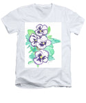 Purple Pansy Power - Men's V-Neck T-Shirt
