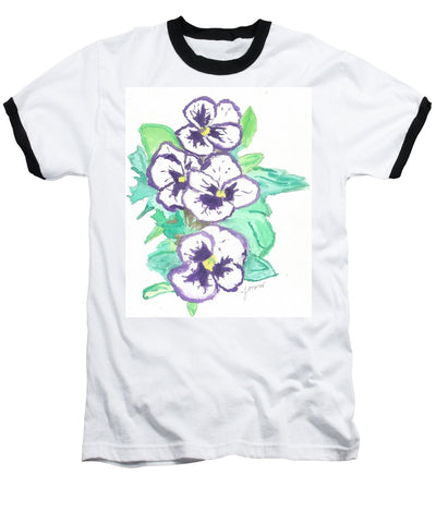 Purple Pansy Power - Baseball T-Shirt