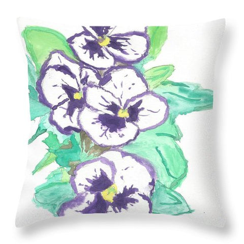 Purple Pansy Power - Throw Pillow