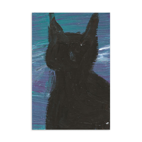 Black Cat Silhouette Standard Postcard